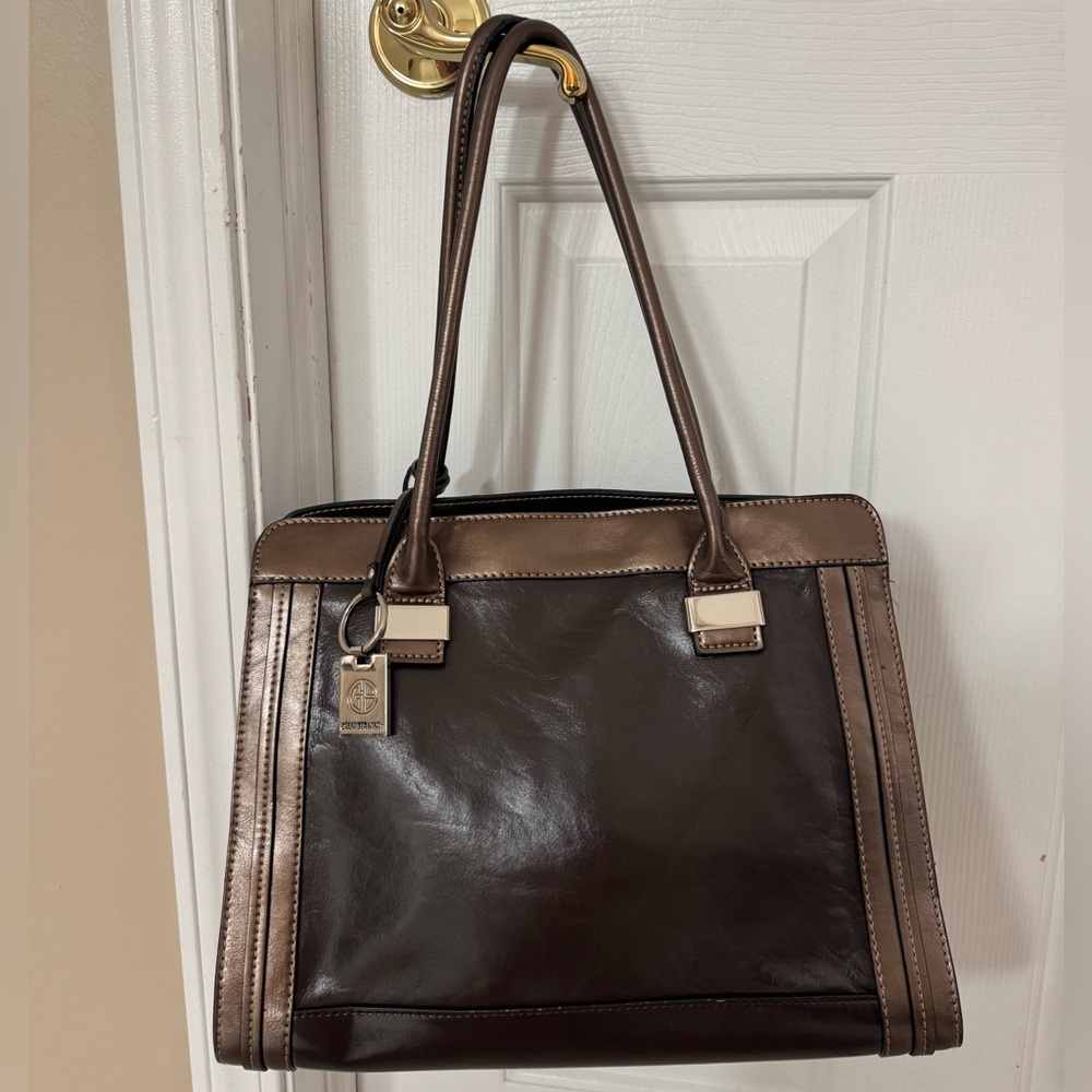 Brown Leather Giani Bernini Tote Bag